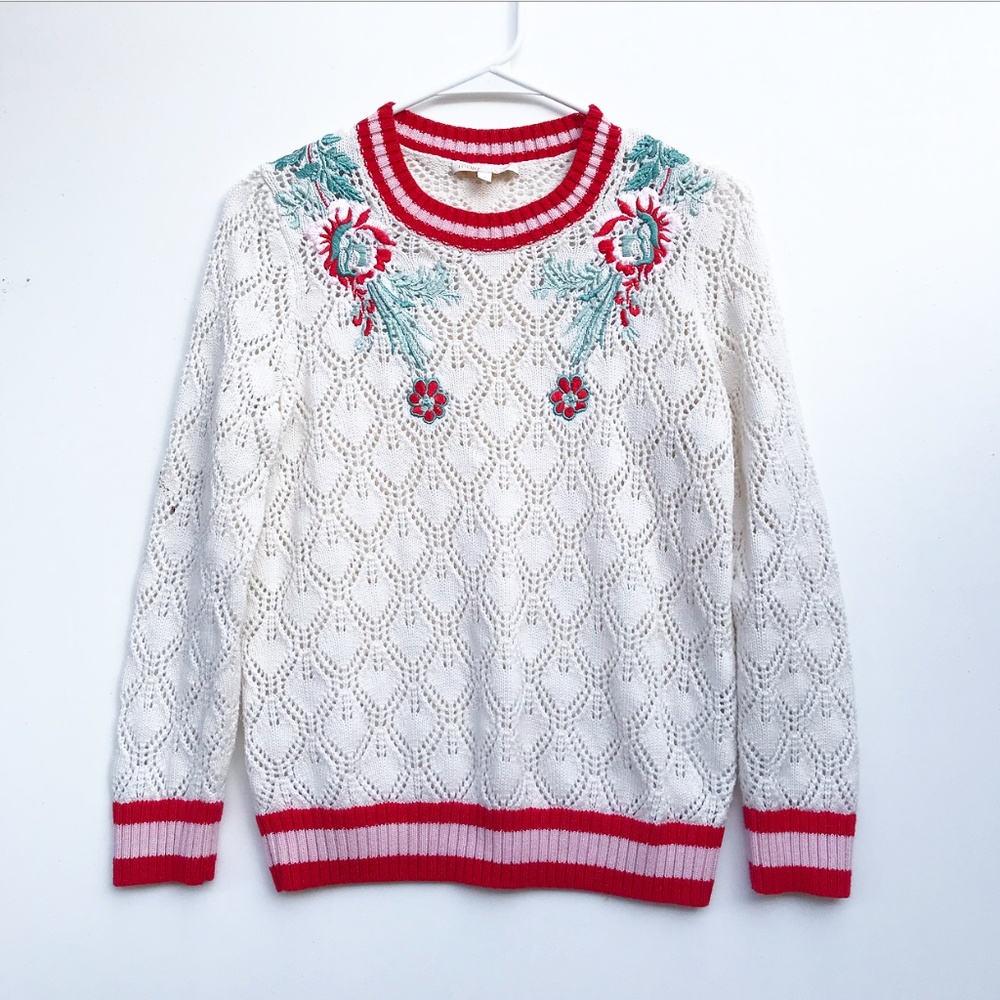 Maje Embroidered Knit Sweater Size Small